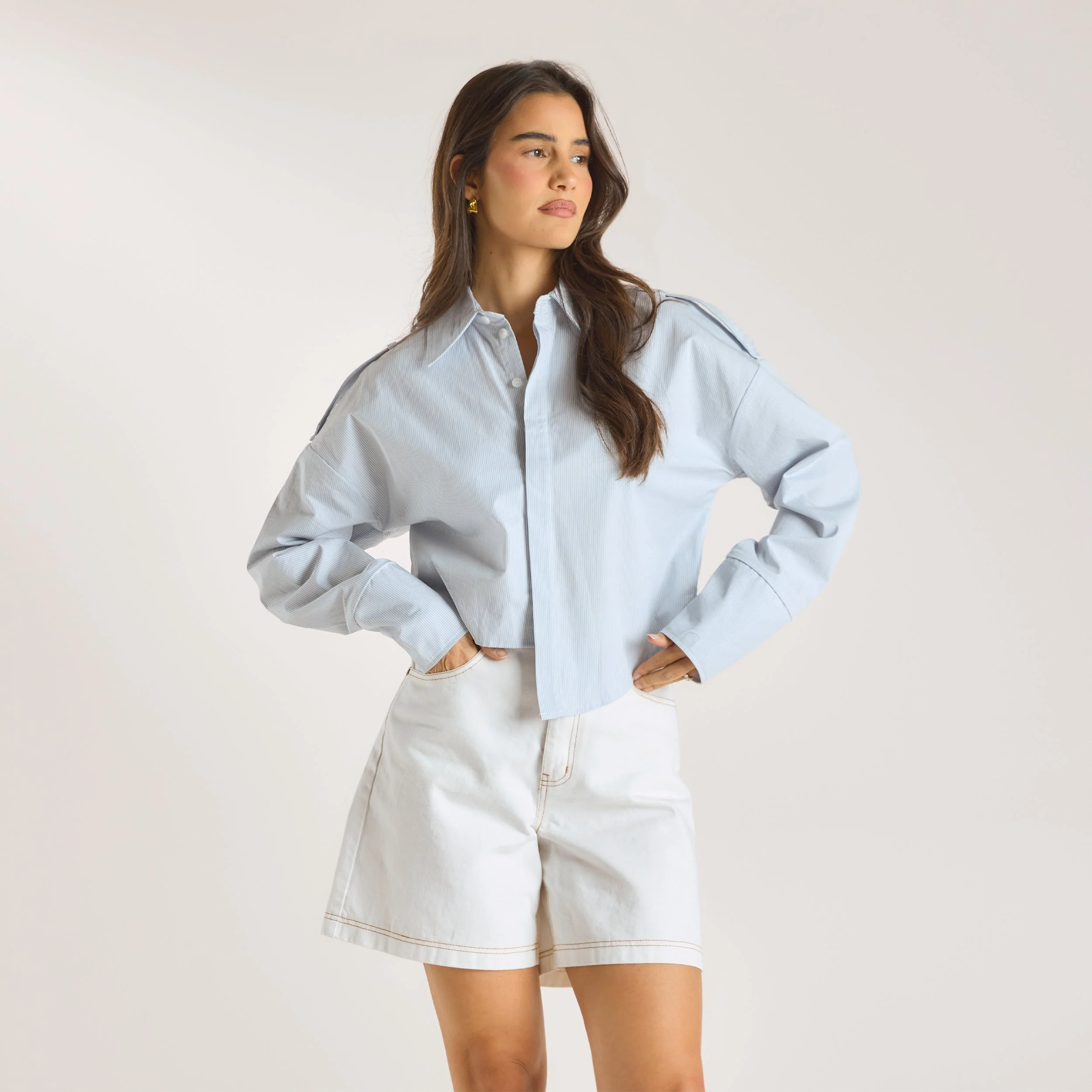 Asymmetric Shirt - Blue Stripe - Image 2