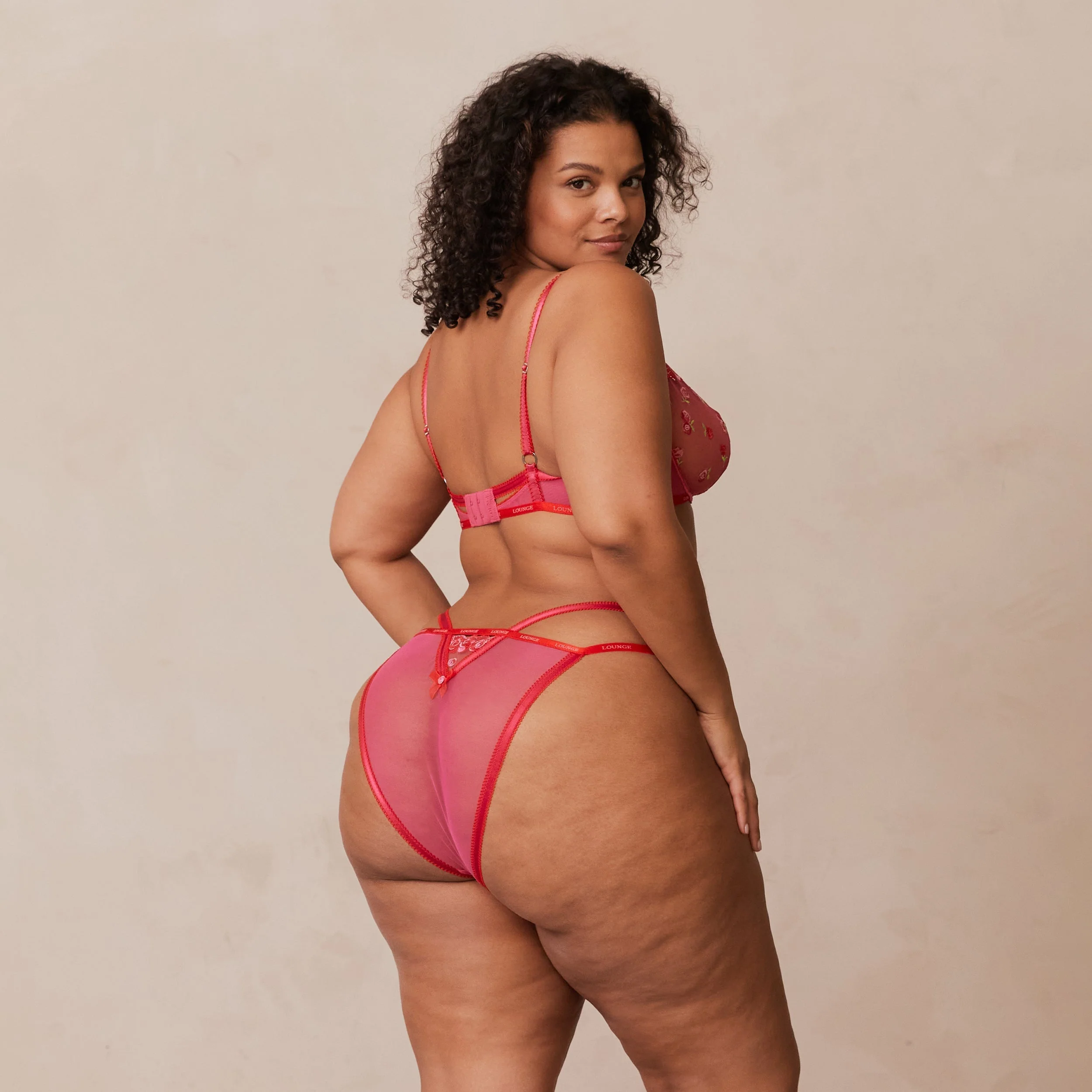 Blush Embroidered Balcony Bra  - Hot Pink - Image 20