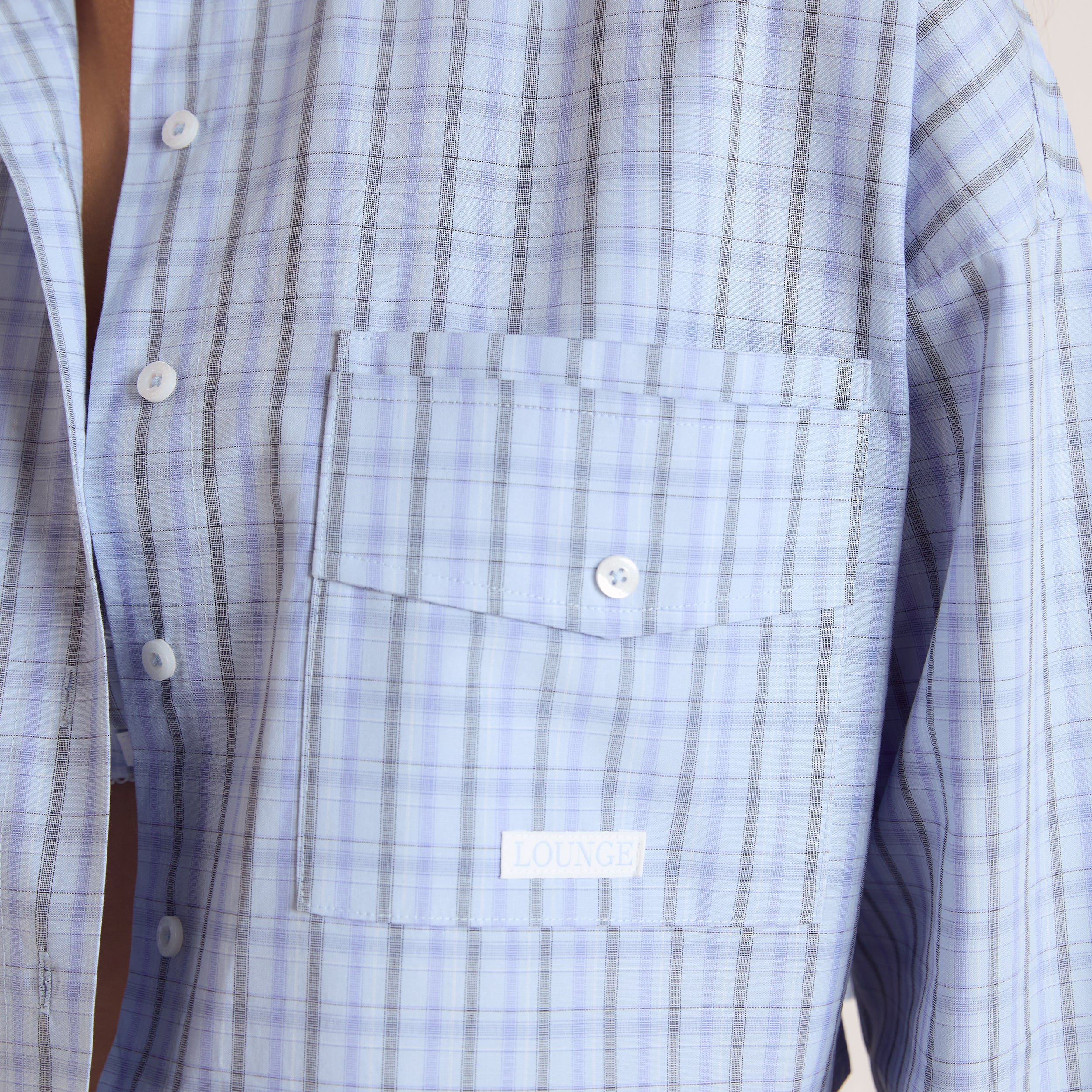 Checked Cotton Shirt - Blue - Image 6