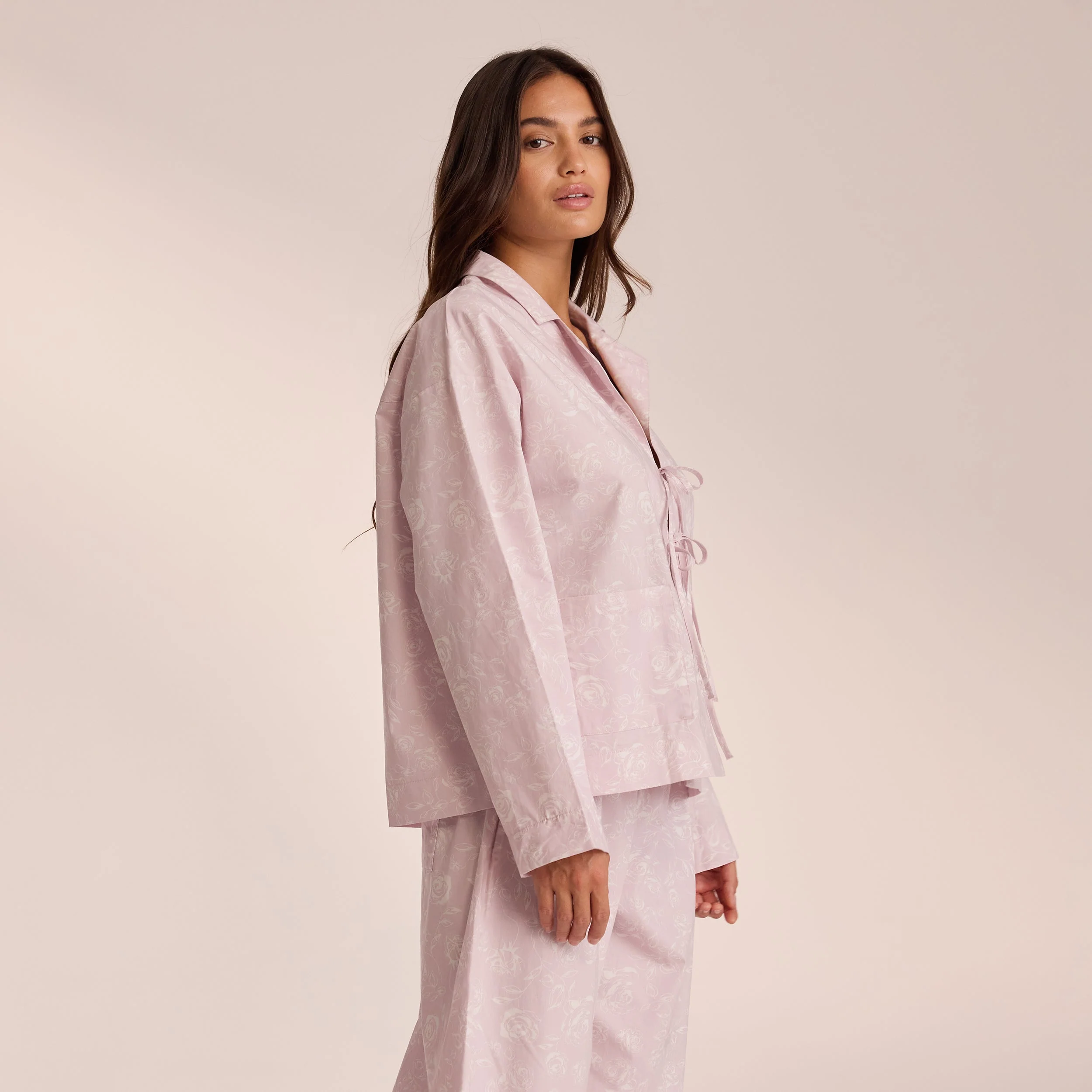 Cotton Pajama Shirt - Lilac - Image 4