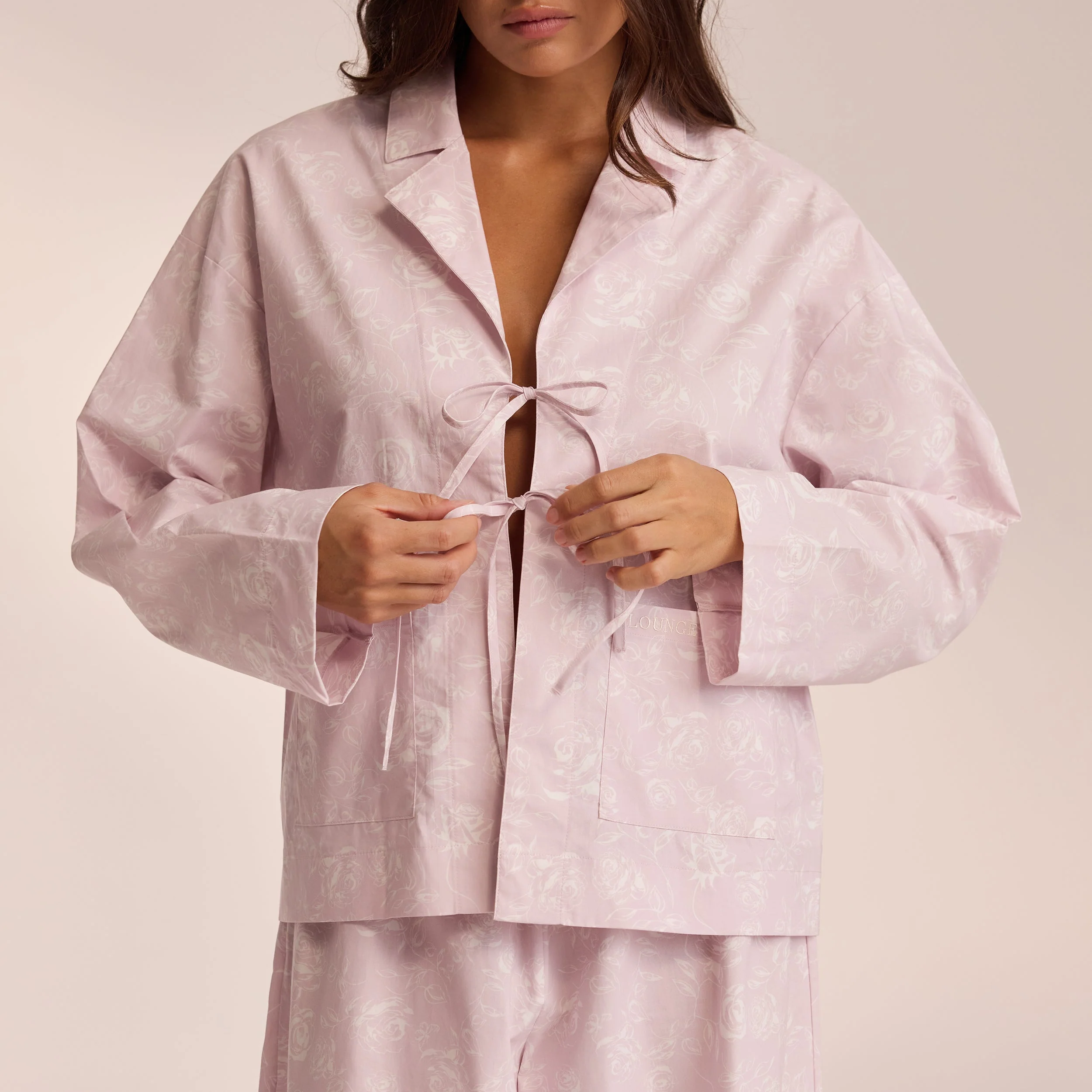 Cotton Pajama Shirt - Lilac - Image 6