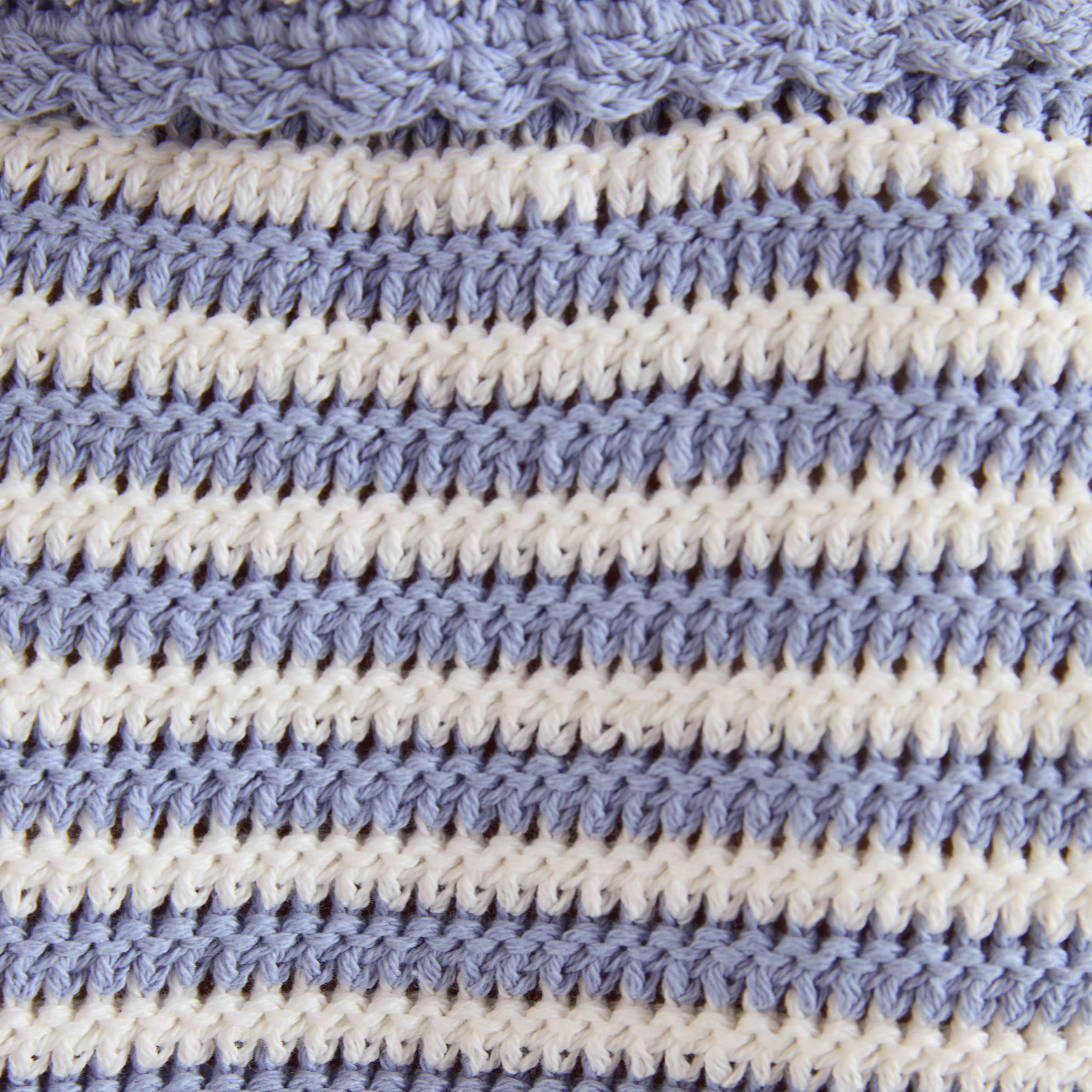 Crochet Polo Top - Blue Stripe - Image 6