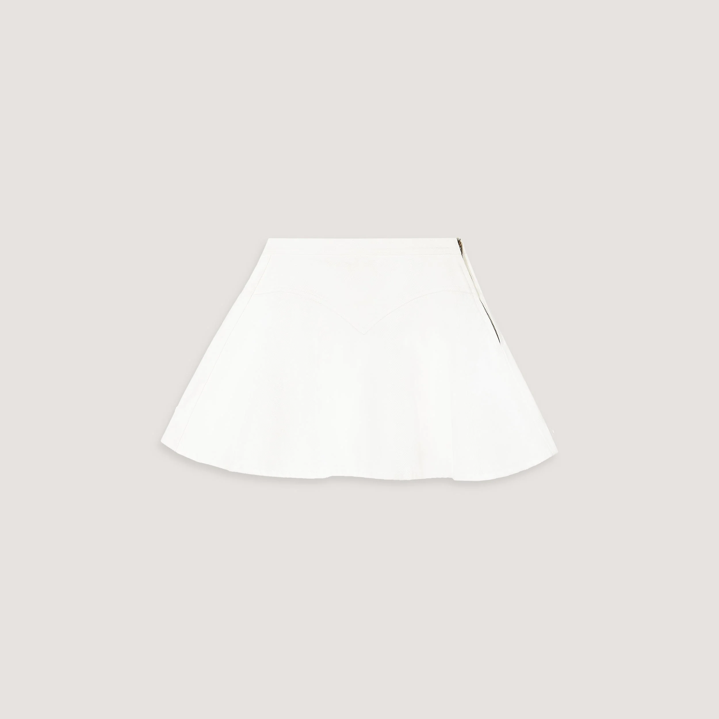 High-Waisted Denim Skirt - White - Image 7