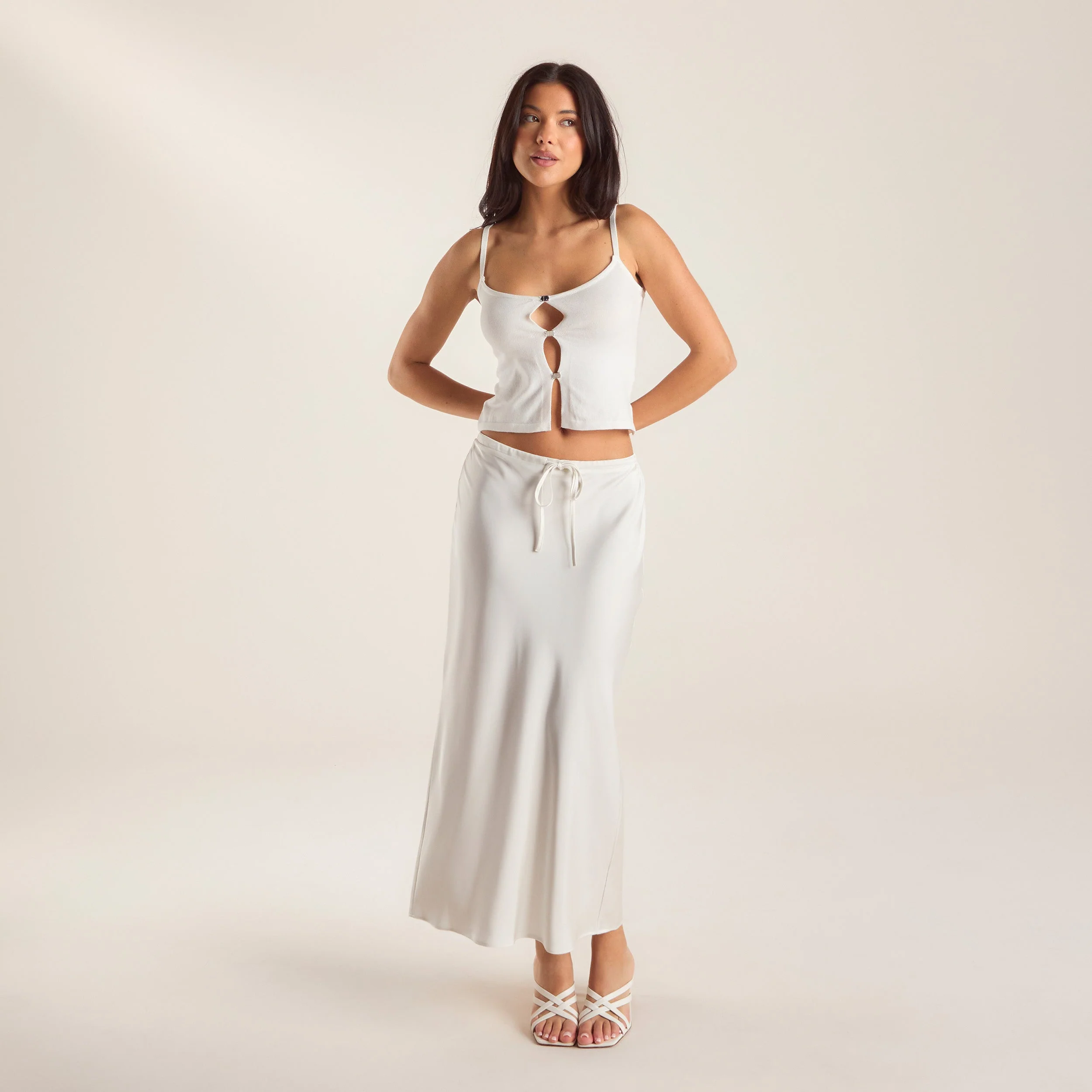Knitted Cami Top - Off White - Image 3