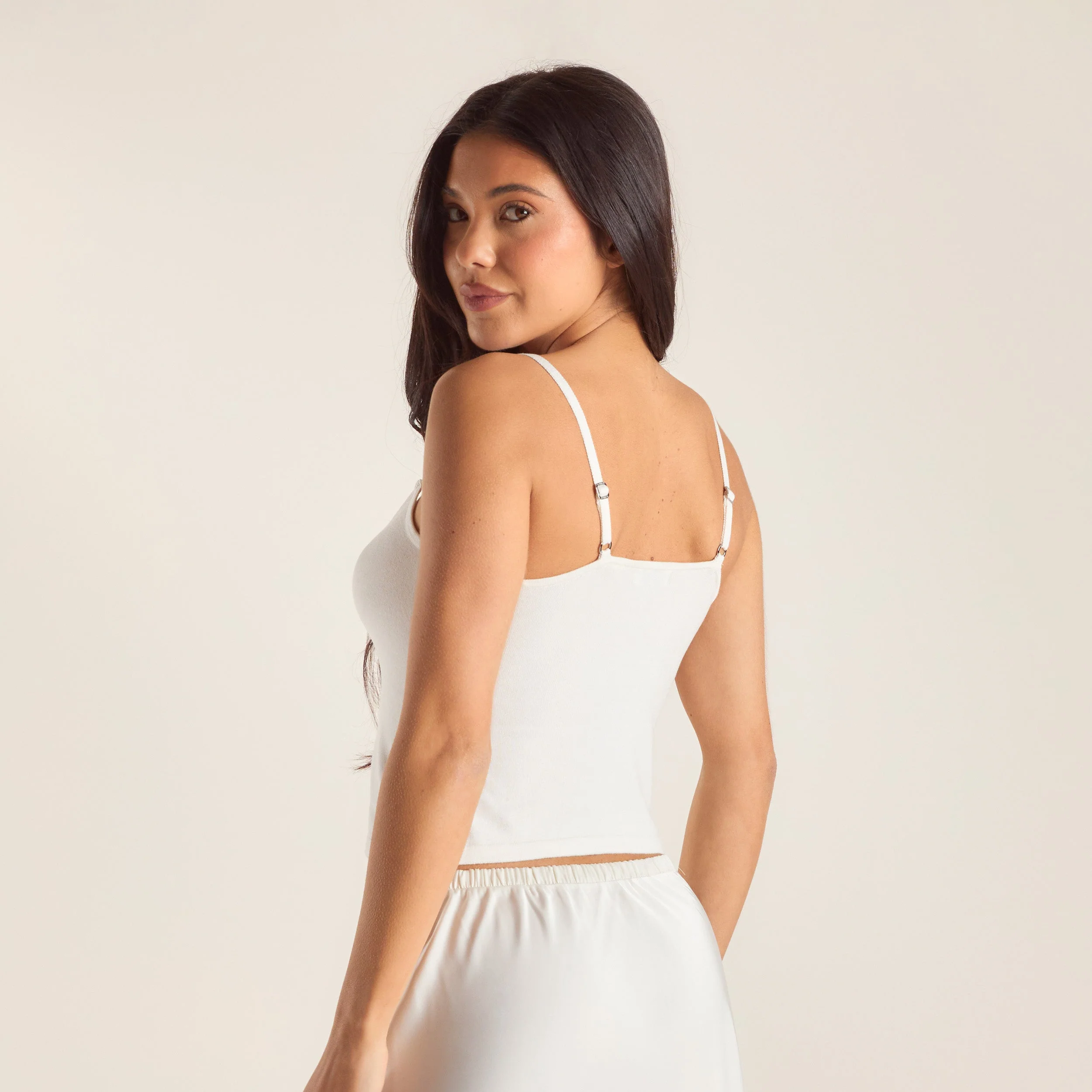 Knitted Cami Top - Off White - Image 5