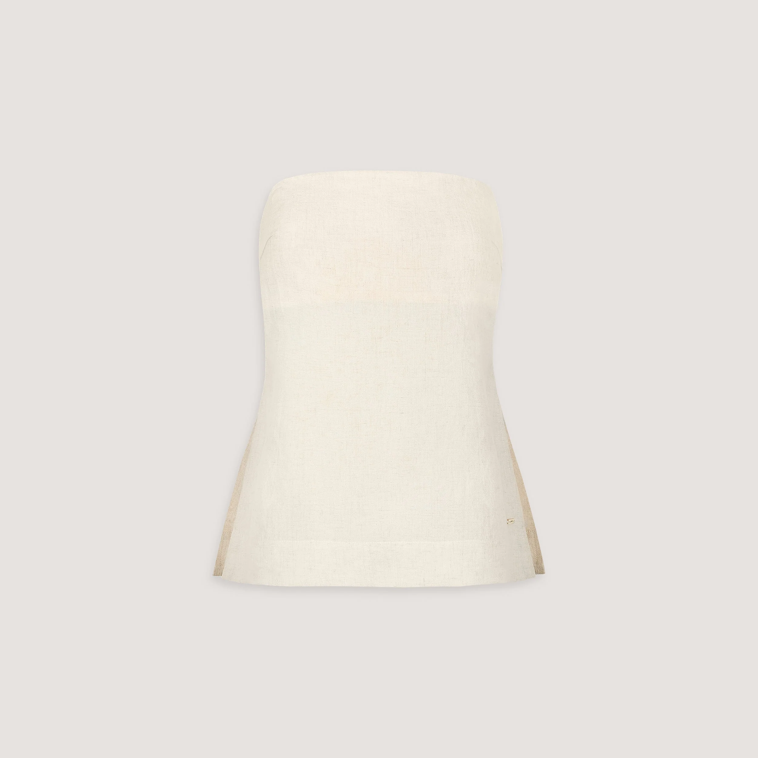 Linen Blend Bandeau Top - Cream - Image 7