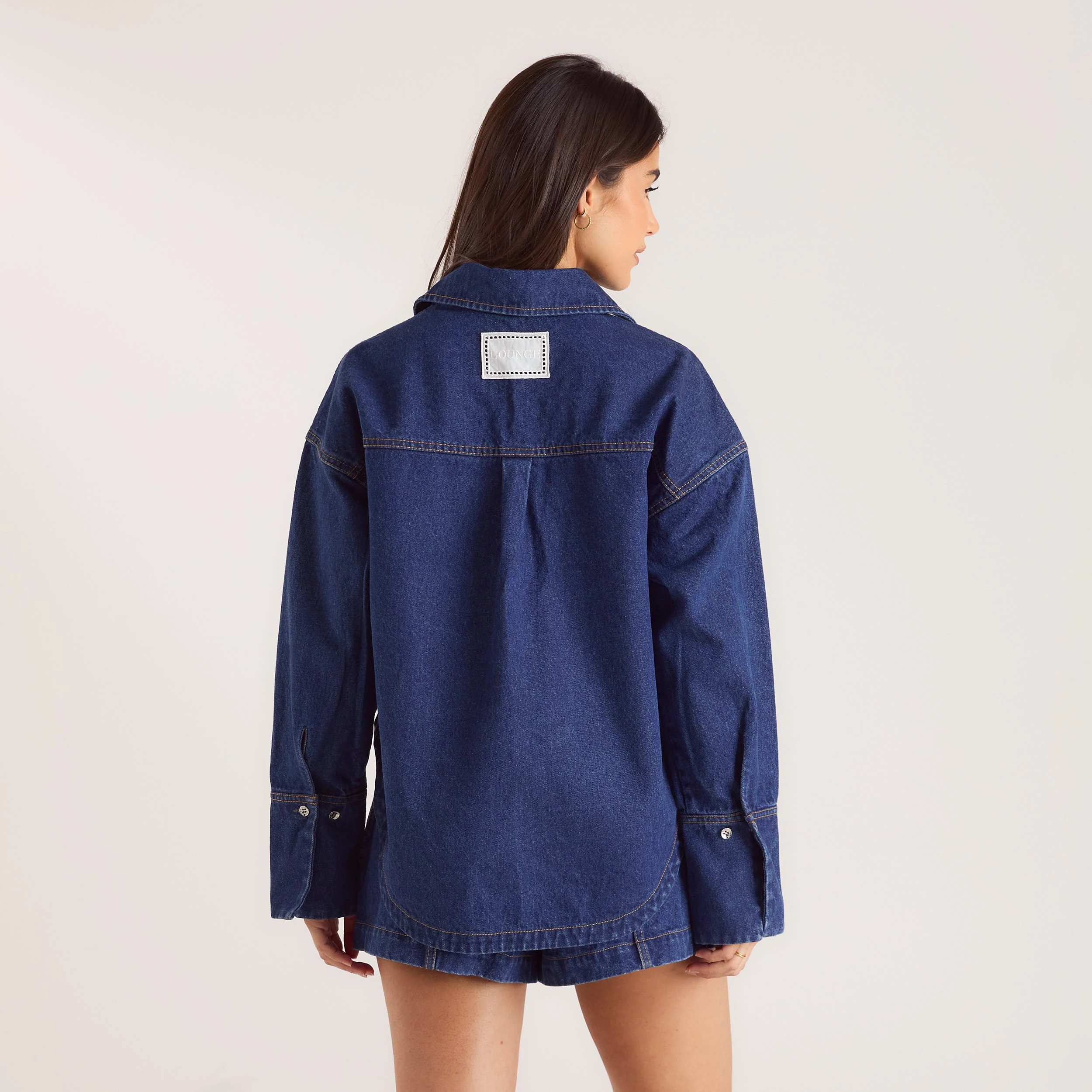 Oversized Denim Shirt - Blue - Image 2