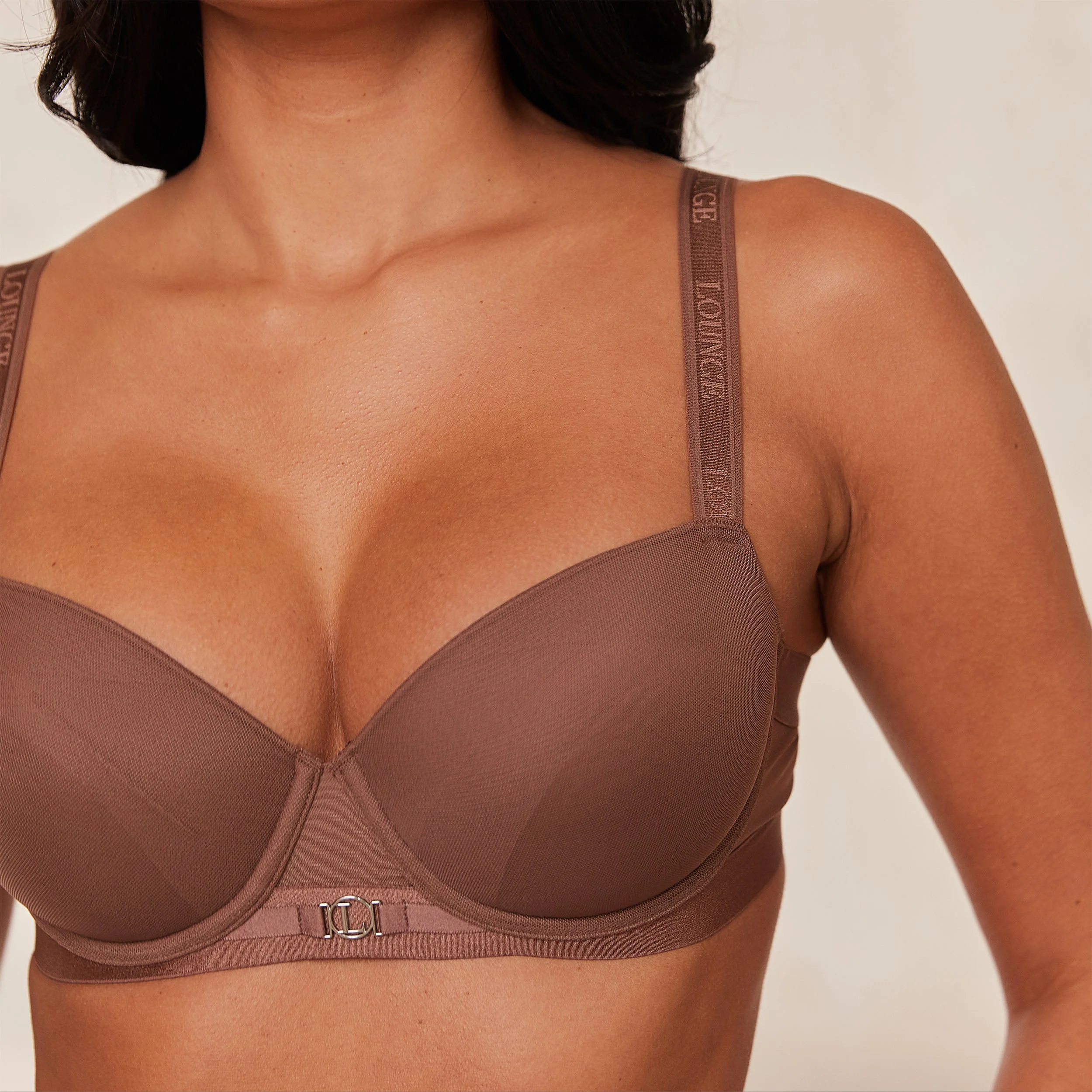 Smooth Mesh T-shirt Bra - Chestnut - Image 4