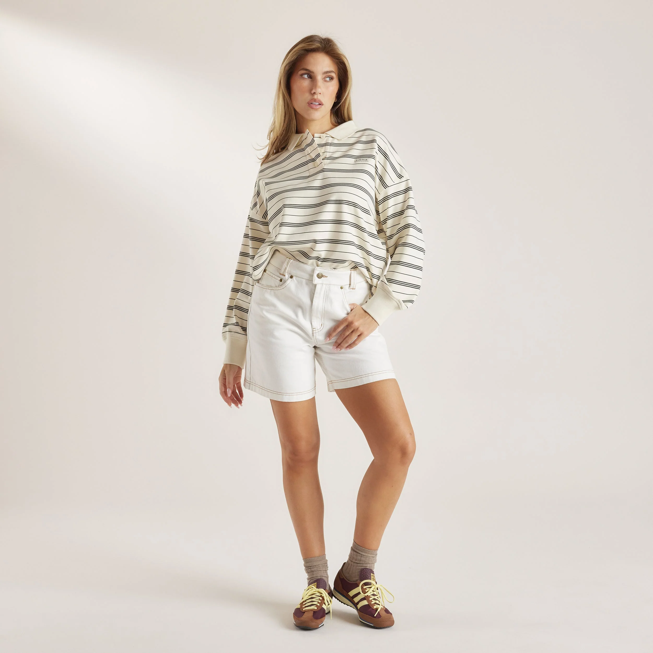 Striped Rugby Shirt - Cream - Image 5